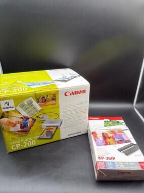 Canon CP-200 Card Photo Printer Tested Working Box + KP-36IP Paper Ink Set